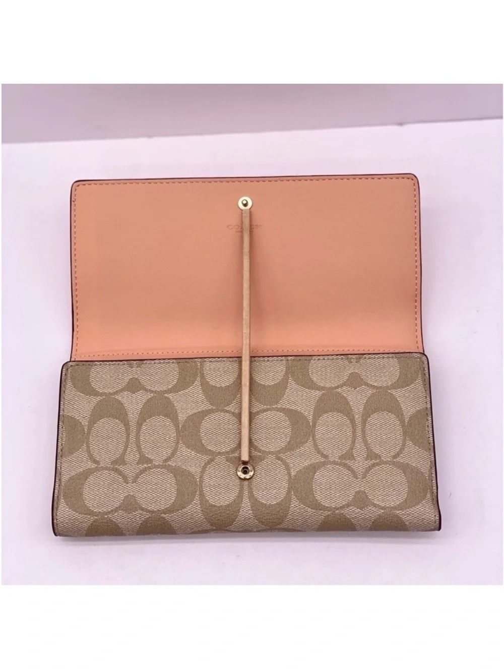 Coach Slim Trifold Wallet In Signature Canvas